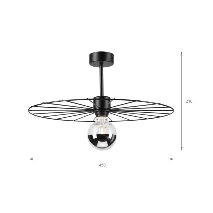 Lámpara colgante MONTANA 1xE27/15W/230V diá. 45 cm negro