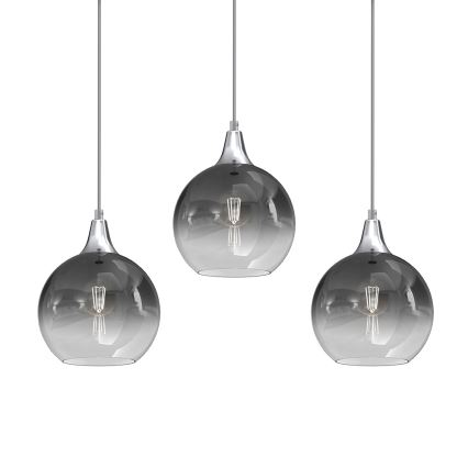 Lámpara colgante MONTE 3xE27/60W/230V diá. 20 cm cromo mate