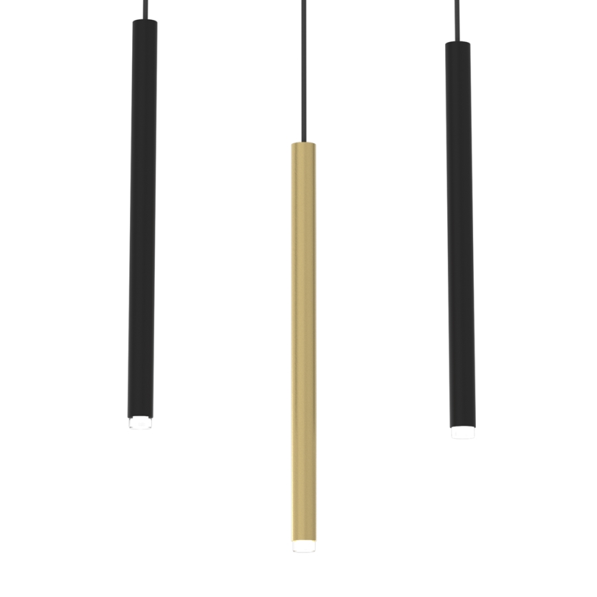 Lámpara colgante MONZA 3xG9/8W/230V negro/dorado