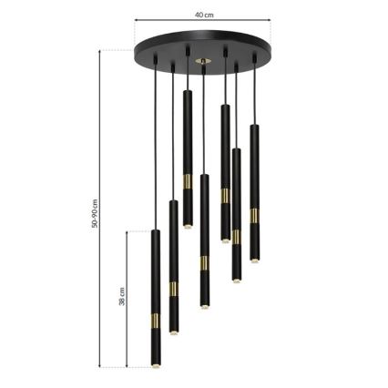 Lámpara colgante MONZA 7xG9/7W/230V