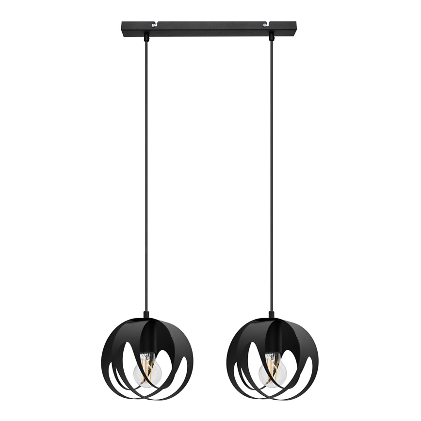 Lámpara colgante MOONLIGHT 2xE27/15W/230V negro