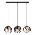 Lámpara colgante MOONLIGHT 3xE27/15W/230V negro/cobre