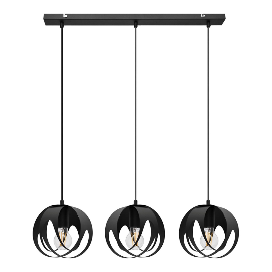 Lámpara colgante MOONLIGHT 3xE27/15W/230V negro