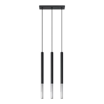 Lámpara colgante MOSAIC 3xG9/12W/230V negro/cromo brillante