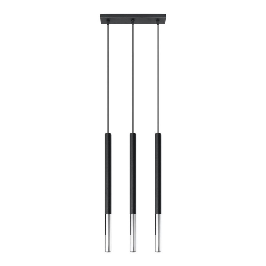 Lámpara colgante MOSAIC 3xG9/12W/230V negro/cromo brillante
