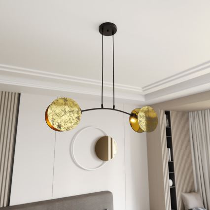 Lámpara colgante MOTIF 2xE14/10W/230V dorado