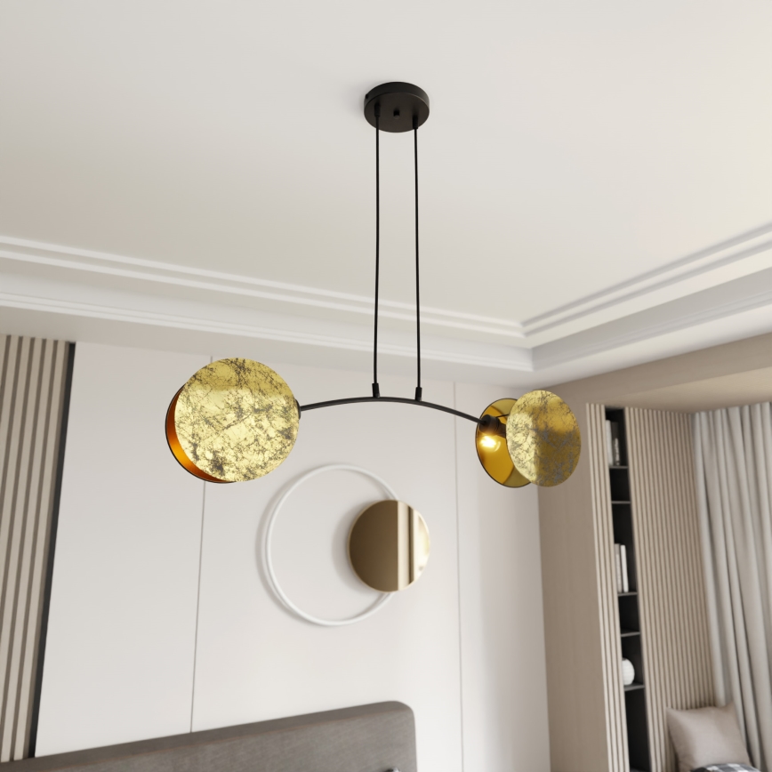 Lámpara colgante MOTIF 2xE14/10W/230V dorado