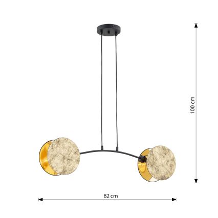 Lámpara colgante MOTIF 2xE14/10W/230V dorado