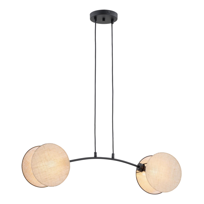 Lámpara colgante MOTIF 2xE27/15W/230V beige