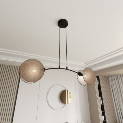 Lámpara colgante MOTIF 2xE27/15W/230V beige