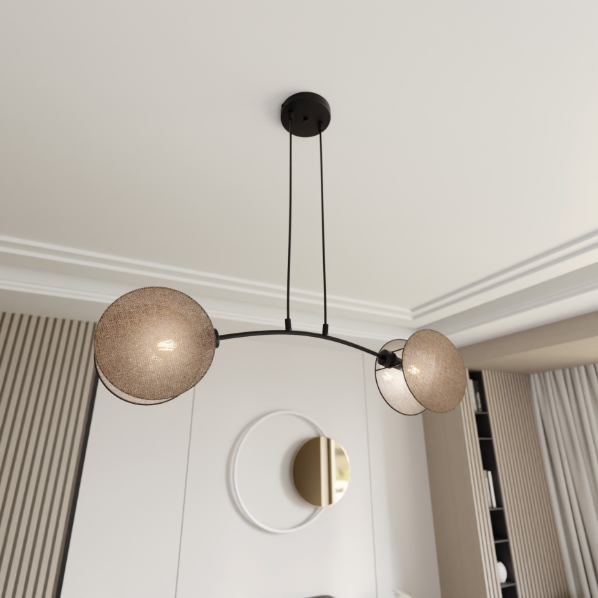 Lámpara colgante MOTIF 2xE27/15W/230V beige