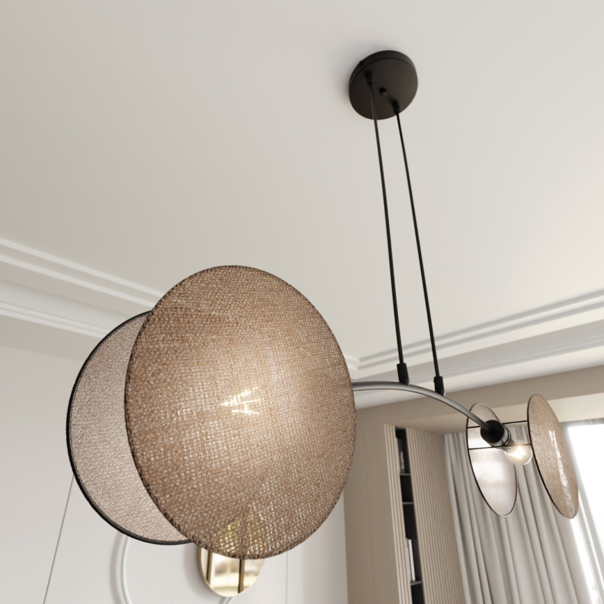 Lámpara colgante MOTIF 2xE27/15W/230V beige