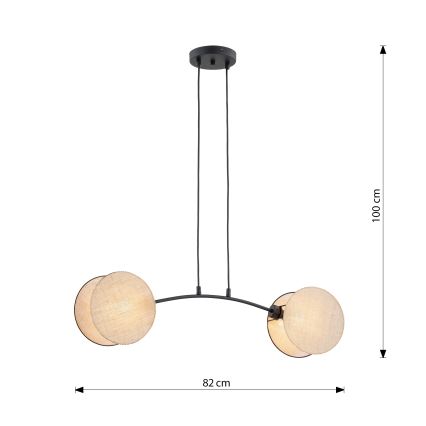 Lámpara colgante MOTIF 2xE27/15W/230V beige
