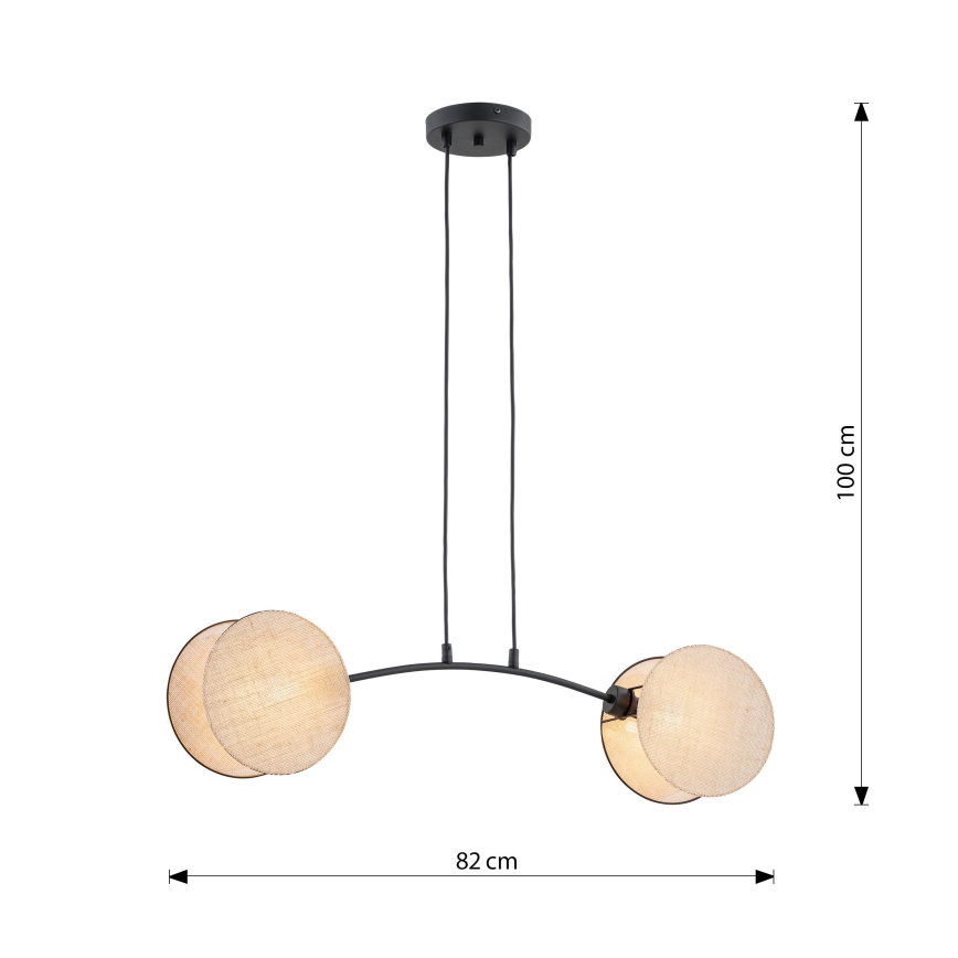 Lámpara colgante MOTIF 2xE27/15W/230V beige