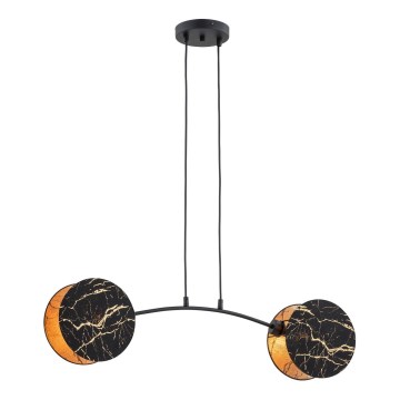 Lámpara colgante MOTIF 2xE27/15W/230V negro/dorado