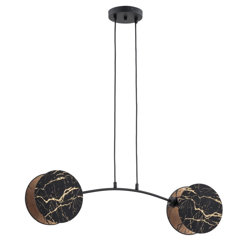 Lámpara colgante MOTIF 2xE27/15W/230V negro/dorado