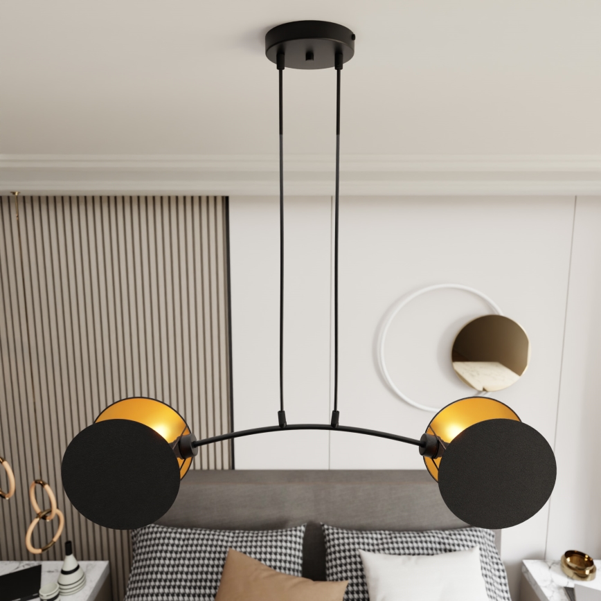 Lámpara colgante MOTIF 2xE27/15W/230V negro