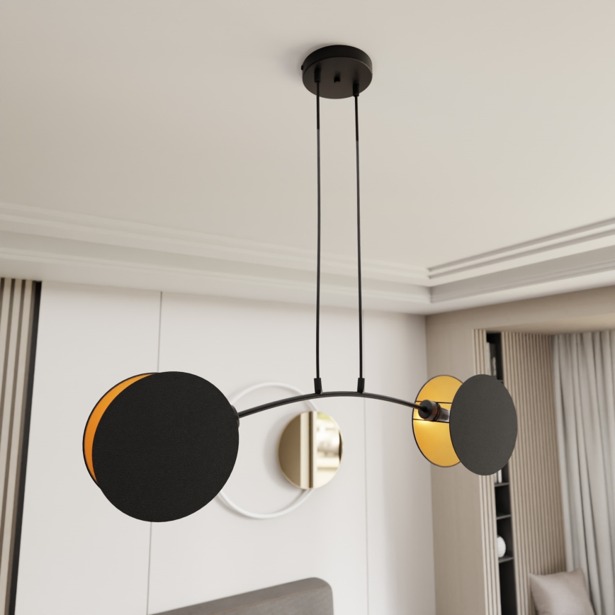Lámpara colgante MOTIF 2xE27/15W/230V negro