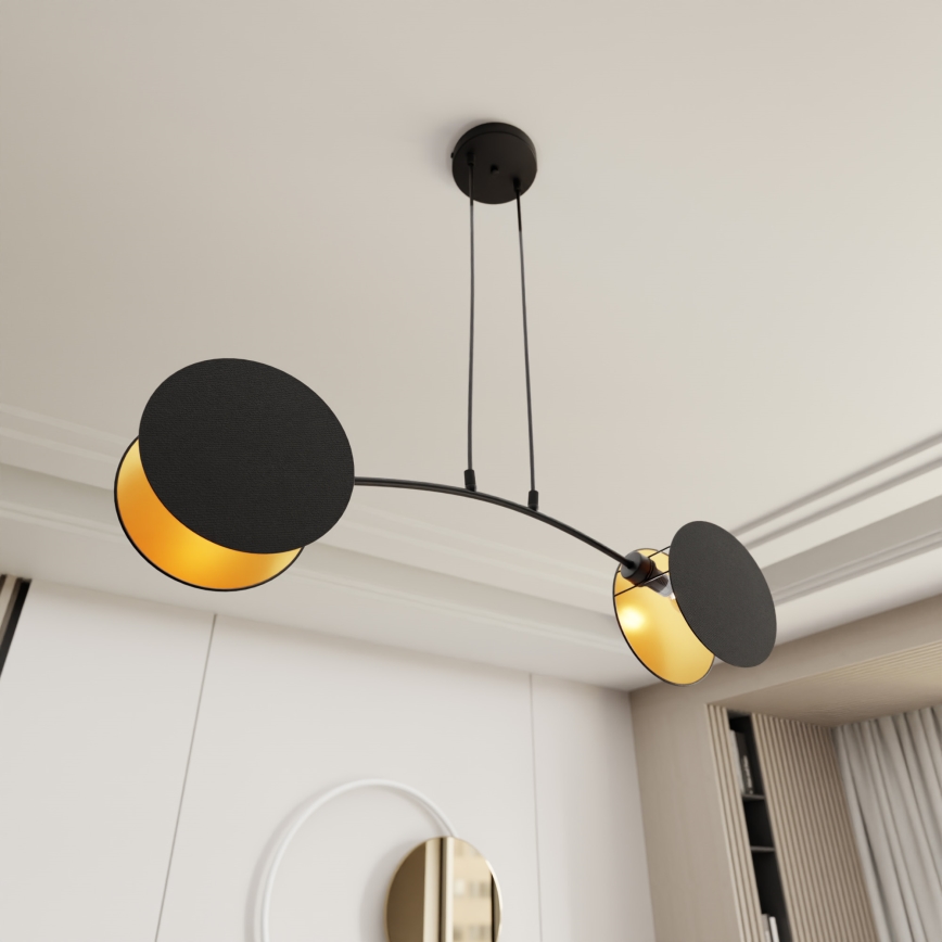 Lámpara colgante MOTIF 2xE27/15W/230V negro