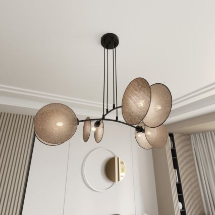 Lámpara colgante MOTIF 4xE14/10W/230V beige