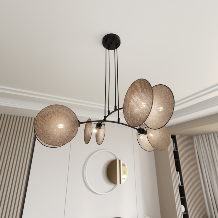Lámpara colgante MOTIF 4xE14/10W/230V beige