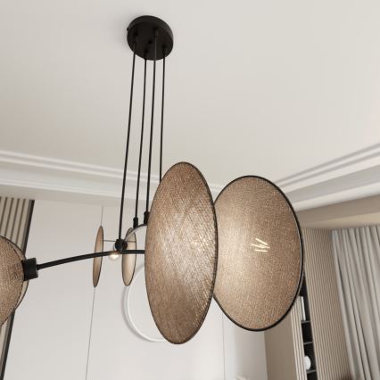 Lámpara colgante MOTIF 4xE14/10W/230V beige