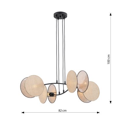 Lámpara colgante MOTIF 4xE14/10W/230V beige