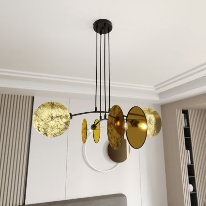 Lámpara colgante MOTIF 4xE27/15W/230V dorado