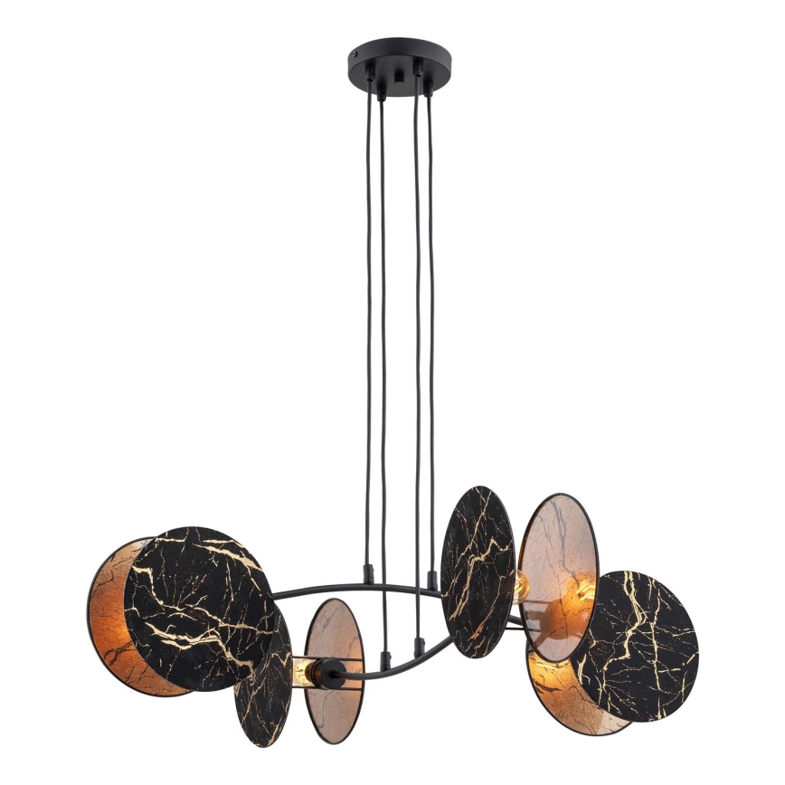 Lámpara colgante MOTIF 4xE27/15W/230V negro/dorado