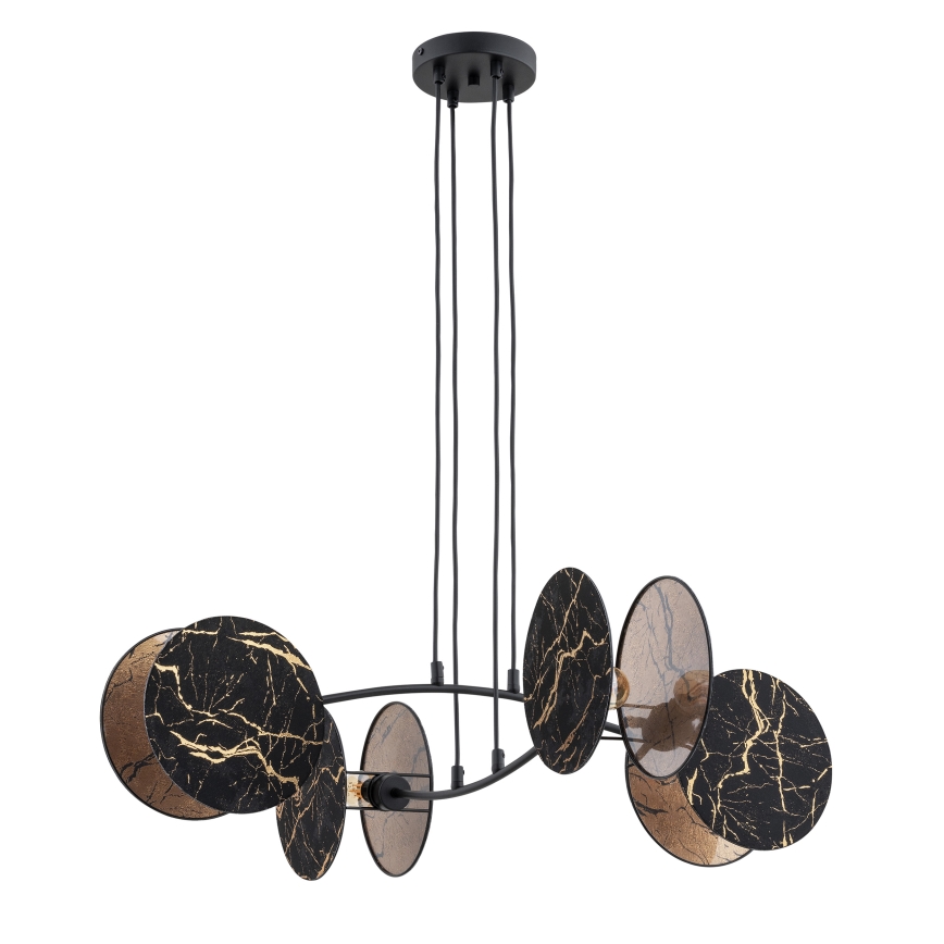 Lámpara colgante MOTIF 4xE27/15W/230V negro/dorado