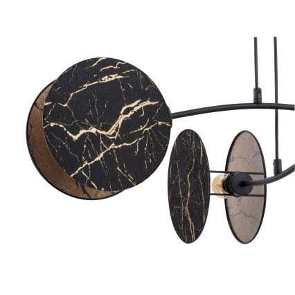 Lámpara colgante MOTIF 4xE27/15W/230V negro/dorado