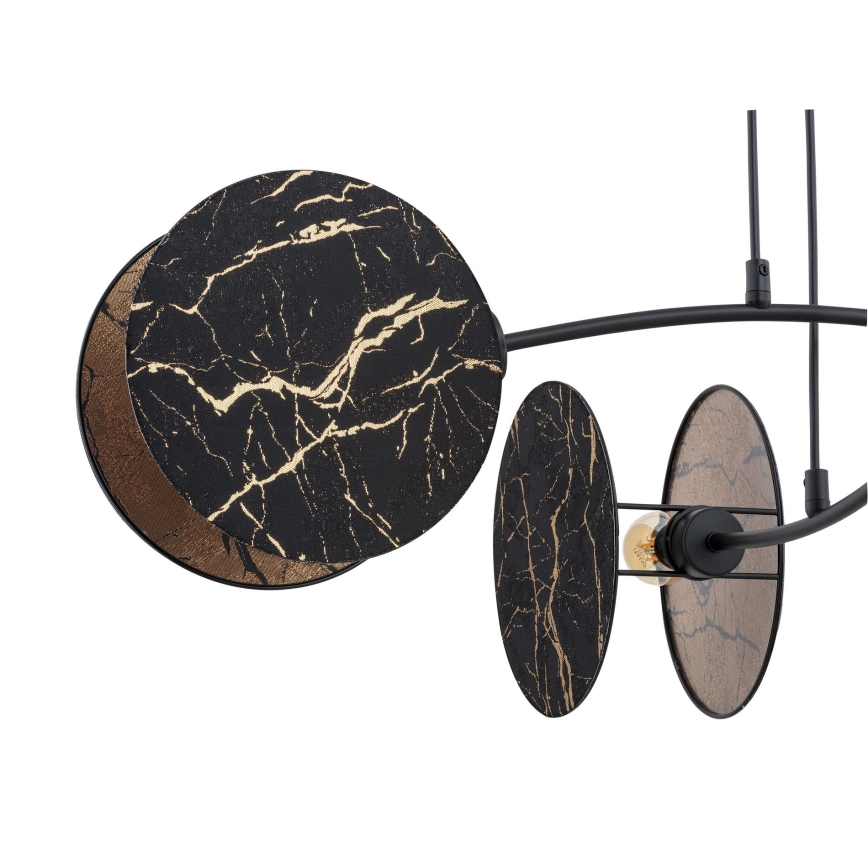 Lámpara colgante MOTIF 4xE27/15W/230V negro/dorado