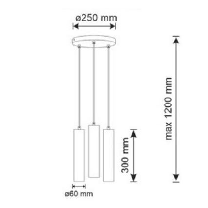 Lámpara colgante NAPOLI 3xGU10/8W/230V