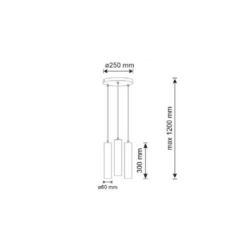 Lámpara colgante NAPOLI 3xGU10/8W/230V