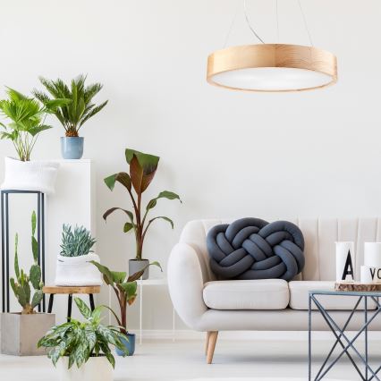 Lámpara colgante NATURAL 3xE27/60W/230V ø 47 cm pino