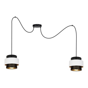 Lámpara colgante NESS 2xE27/60W/230V araña negro/blanco