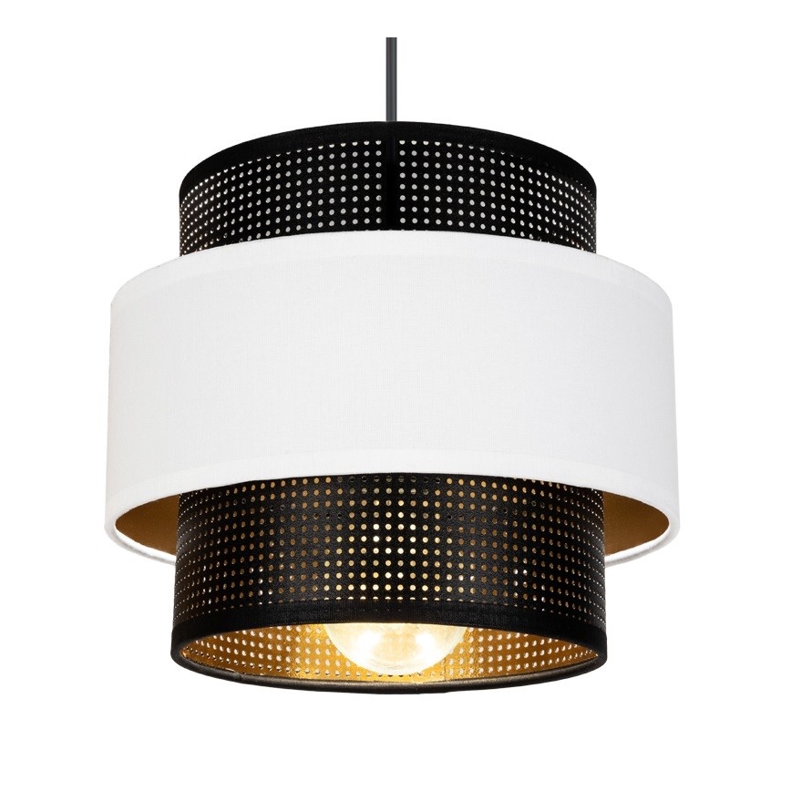 Lámpara colgante NESS 2xE27/60W/230V araña negro/blanco