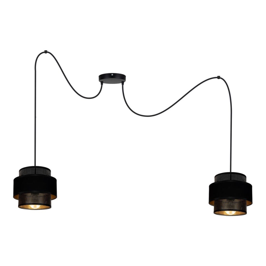 Lámpara colgante NESS 2xE27/60W/230V araña negro