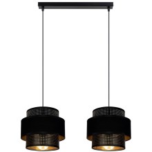 Lámpara colgante NESS 2xE27/60W/230V negro