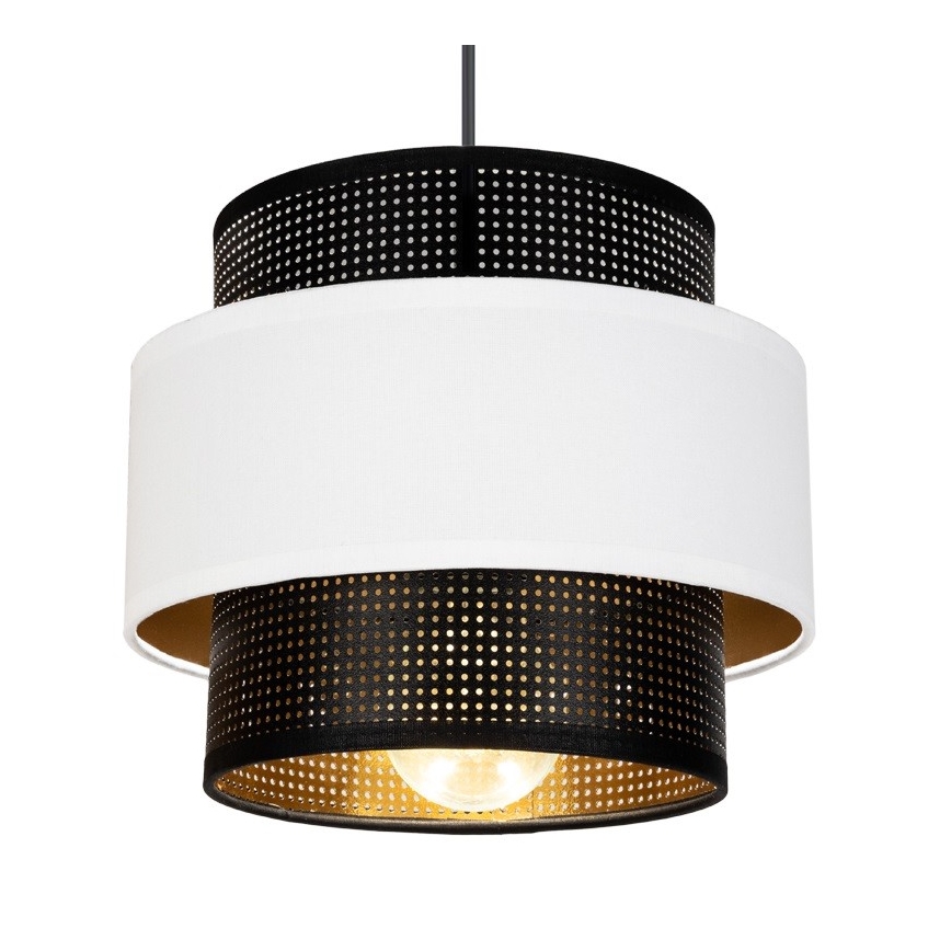 Lámpara colgante NESS 3xE27/60W/230V diá. 45 cm negro/blanco