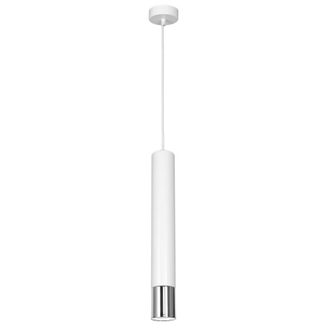 Lámpara colgante NEST 1xGU10/8W/230V blanco/cromo brillante