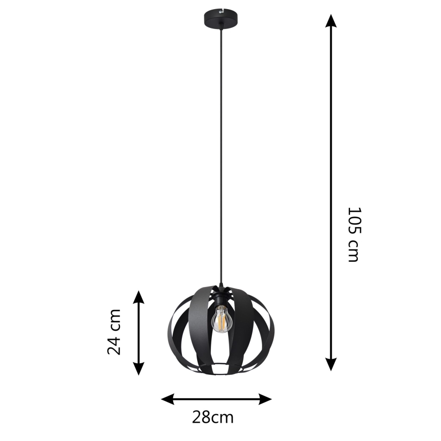 Lámpara colgante NEWTON 1xE27/15W/230V negro
