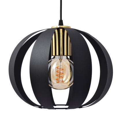 Lámpara colgante NEWTON 2xE27/15W/230V negro/dorado