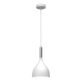 Lámpara colgante NOAK 1xE27/15W/230V blanco/cromo brillante