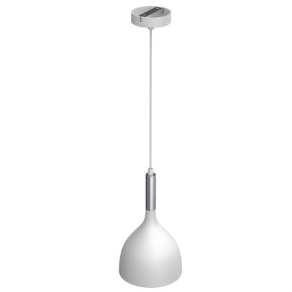 Lámpara colgante NOAK 1xE27/15W/230V blanco/cromo brillante