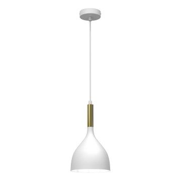 Lámpara colgante NOAK 1xE27/15W/230V blanco/dorado