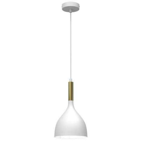 Lámpara colgante NOAK 1xE27/60W/230V blanco/dorado