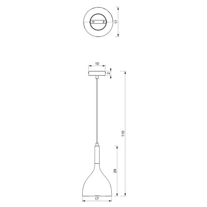 Lámpara colgante NOAK 1xE27/60W/230V blanco/dorado