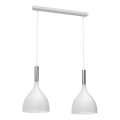 Lámpara colgante NOAK 2xE27/15W/230V blanco/cromo brillante