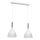 Lámpara colgante NOAK 2xE27/15W/230V blanco/cromo brillante
